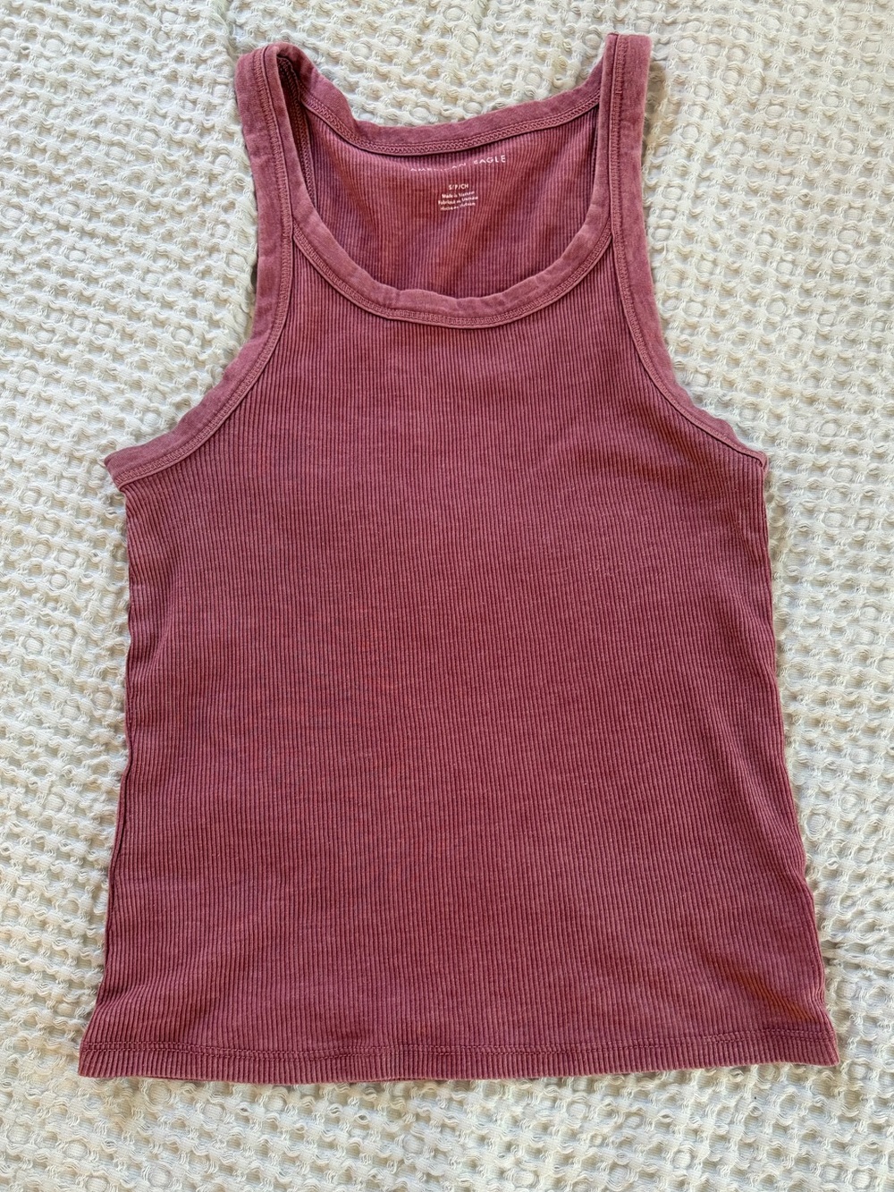 American Eagle Outfitters Ribbed Tank Top - Dusty Rose Mauve